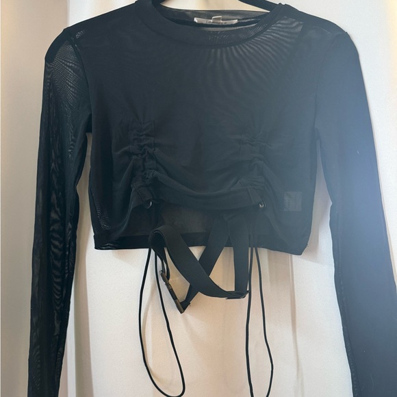 Black Long Sleeve Women's Top - Picture 2 of 4